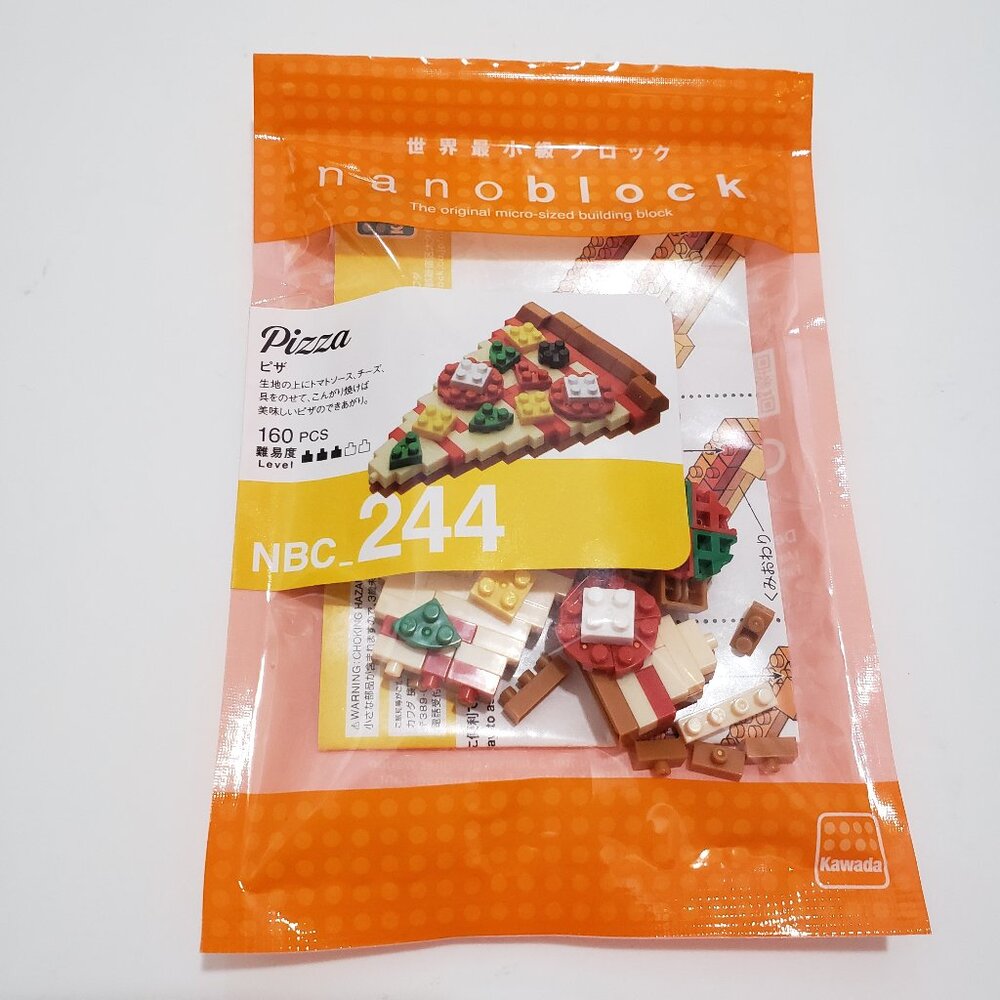 Nanoblock Pizza NBC244 Building Blocks 160 piece Set Micro-sized NEW in Bag